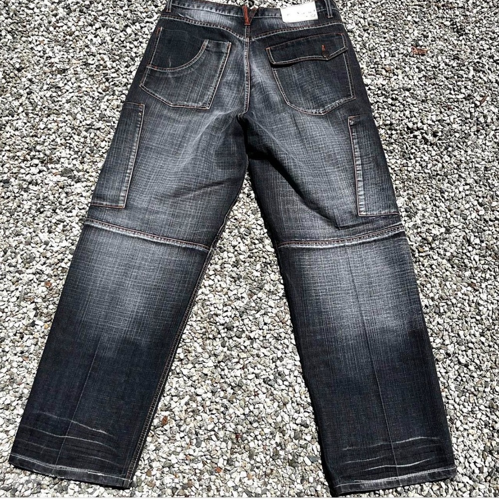 Vintage Affliction Southpole like 5ive elementz grey faded black baggy pants - Picture 2 of 6